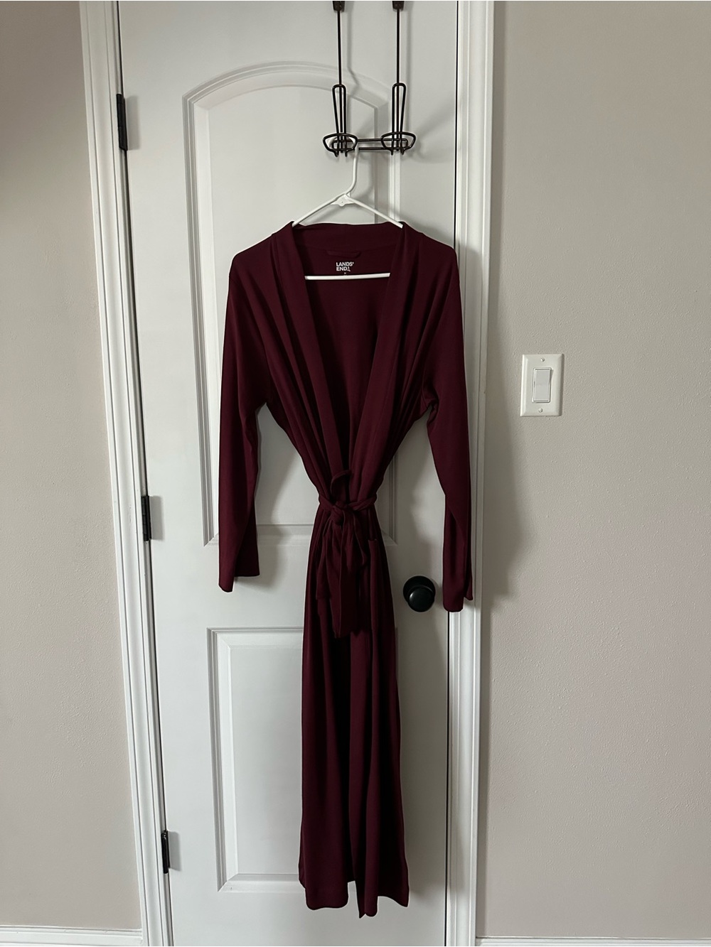 Lands' End Long Robe in Burgundy